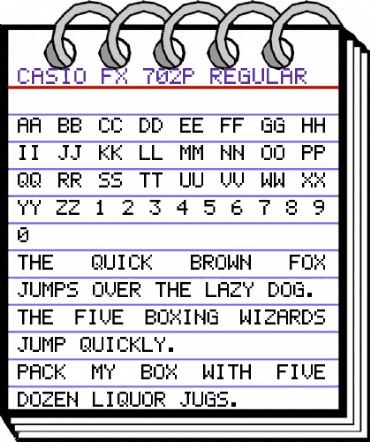 Casio FX-702P Regular animated font preview Casio FX-702P Regular animated font preview