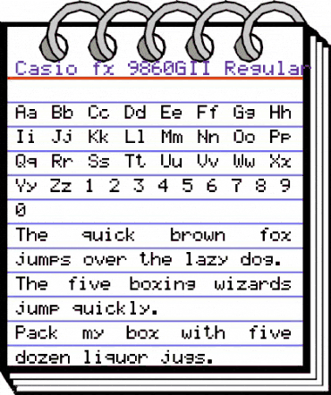 Casio fx-9860GII Regular animated font preview Casio fx-9860GII Regular animated font preview
