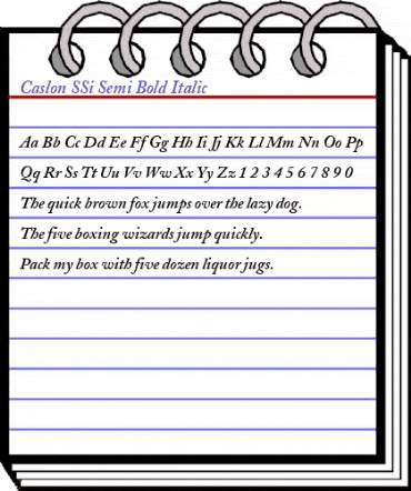 Caslon SSi Semi Bold Italic animated font preview Caslon SSi Semi Bold Italic animated font preview