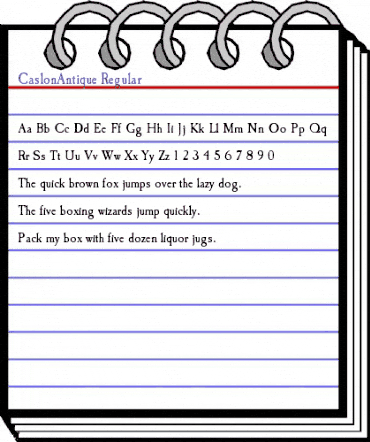 CaslonAntique Regular animated font preview