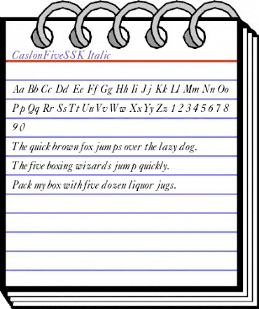 CaslonFiveSSK Italic animated font preview CaslonFiveSSK Italic animated font preview