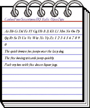 Caslon Four Seventy One BQ Regular animated font preview