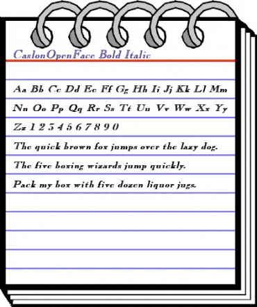 CaslonOpenFace Bold Italic animated font preview