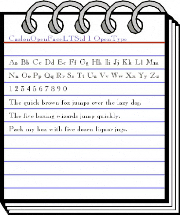 Caslon Open Face LT Std Regular animated font preview Caslon Open Face LT Std Regular animated font preview