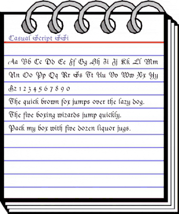 Casual Script SSi Regular animated font preview