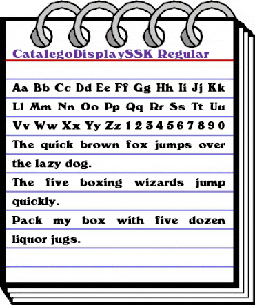 CatalegoDisplaySSK Regular animated font preview
