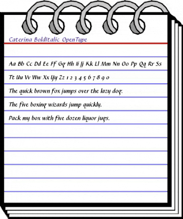 Caterina Bold Italic animated font preview Caterina Bold Italic animated font preview