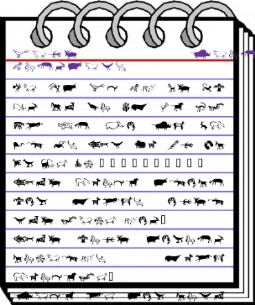Cave Painting Dingbats Regular animated font preview