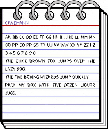 Cavemann Regular animated font preview