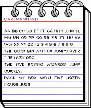 Cavemann Wd Regular animated font preview