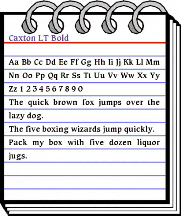 Caxton LT Book Bold animated font preview