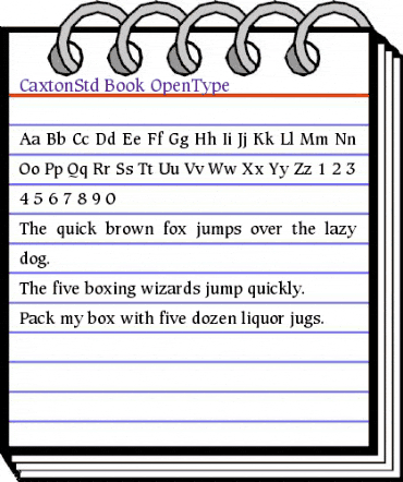 Caxton Std Book animated font preview