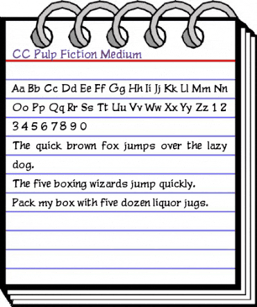 CC Pulp Fiction Medium animated font preview