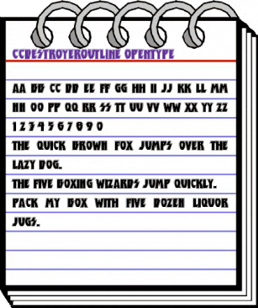 CCDestroyerOutline Regular animated font preview CCDestroyerOutline Regular animated font preview