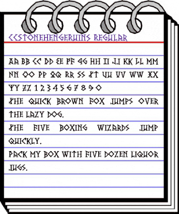 CCStonehengeRuins Regular animated font preview