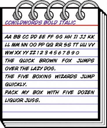 CCWildWords BoldItalic animated font preview
