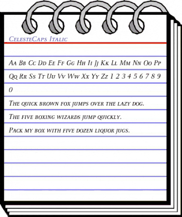 CelesteCaps Italic animated font preview CelesteCaps Italic animated font preview