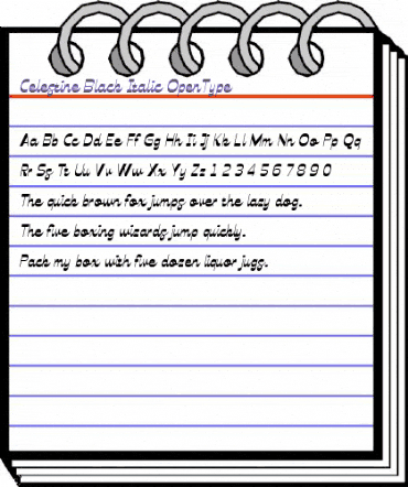 Celestine BlackItalic animated font preview