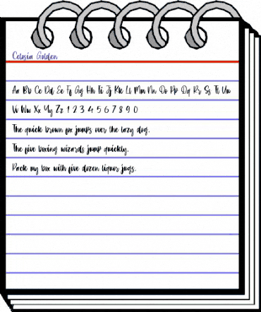 Celosia Golden Regular animated font preview