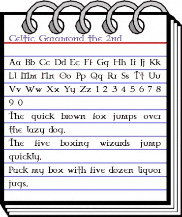 Celtic Garamond the 2nd Regular animated font preview