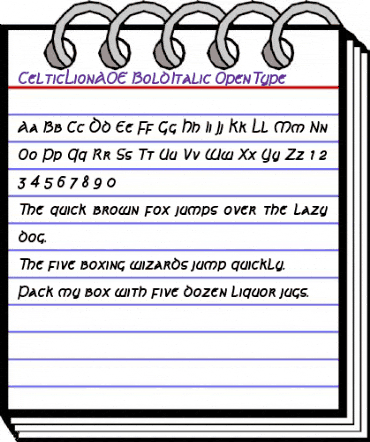 CelticLionAOE BoldItalic animated font preview CelticLionAOE BoldItalic animated font preview