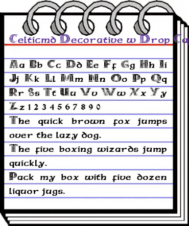 Celticmd Decorative w Drop Caps animated font preview