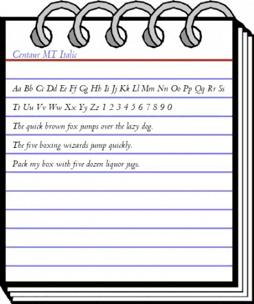 Centaur MT Italic animated font preview Centaur MT Italic animated font preview