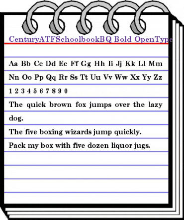 Century ATF Schoolbook BQ Regular animated font preview