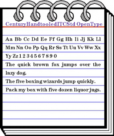 Century Handtooled ITC Std Regular animated font preview
