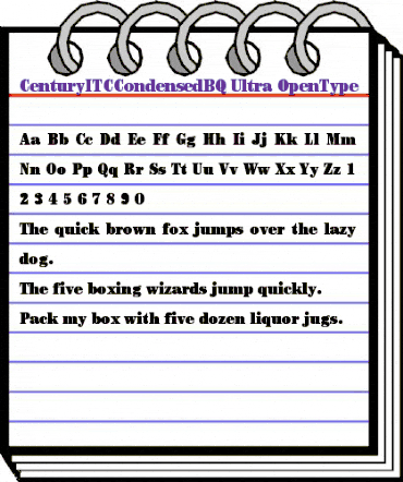 Century ITC BQ Regular animated font preview