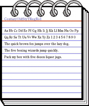 CenturyOldStyTRegRo1 Regular animated font preview