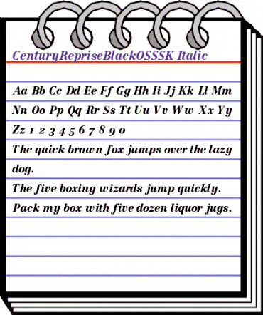 CenturyRepriseBlackOSSSK Italic animated font preview CenturyRepriseBlackOSSSK Italic animated font preview