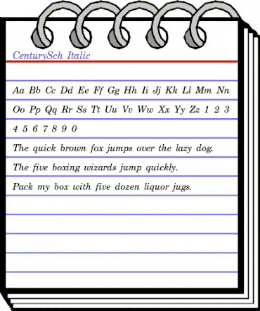 CenturySch Italic animated font preview CenturySch Italic animated font preview