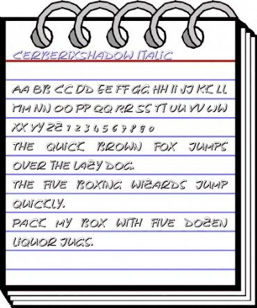 CerberixShadow Italic animated font preview CerberixShadow Italic animated font preview