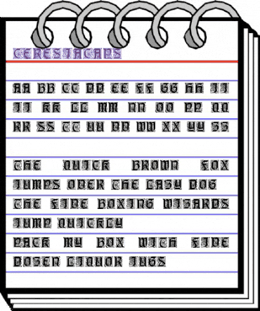 CeresiaCaps Regular animated font preview
