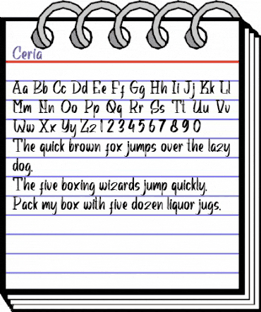 Ceria Regular animated font preview