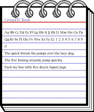 CerigoITC Book animated font preview