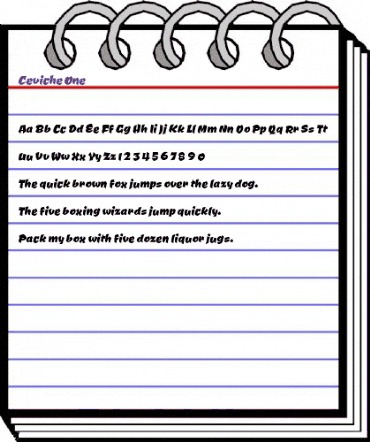 Ceviche One Regular animated font preview