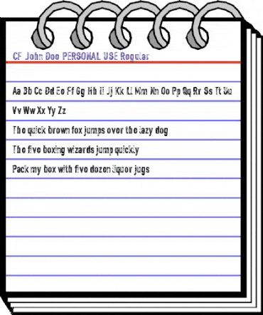 CF John Doe PERSONAL USE Regular animated font preview