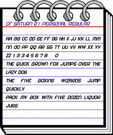 CF Saturn 21 PERSONAL Regular animated font preview CF Saturn 21 PERSONAL Regular animated font preview