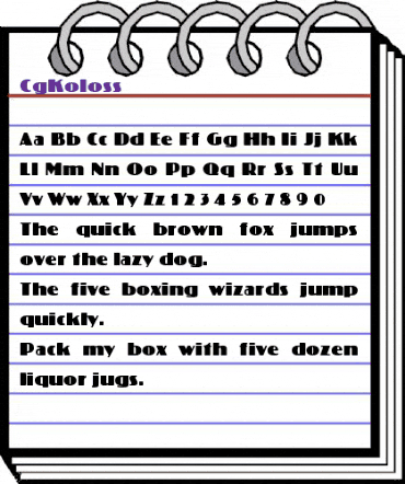 CgKoloss Medium animated font preview