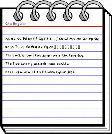 Cha Regular animated font preview