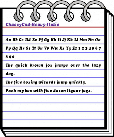 ChaceyCnd-Heavy-Italic Regular animated font preview