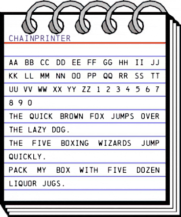 Chainprinter Regular animated font preview Chainprinter Regular animated font preview