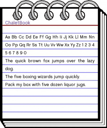 ChaletBook Regular animated font preview