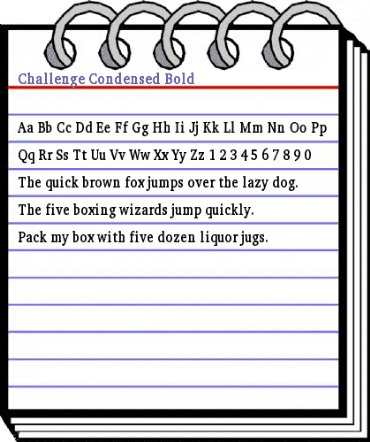 Challenge Condensed Bold animated font preview Challenge Condensed Bold animated font preview