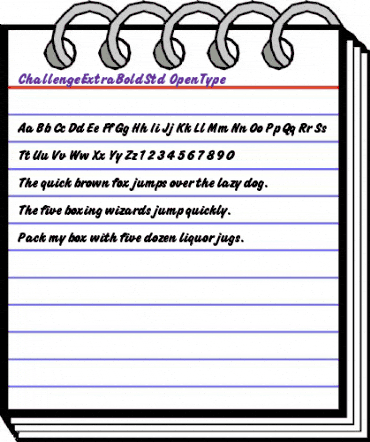 Challenge Extra Bold Std Regular animated font preview