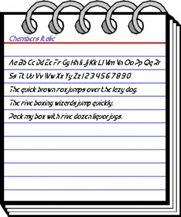 Chambers Italic Regular animated font preview