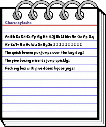 Chamoeflashe Regular animated font preview