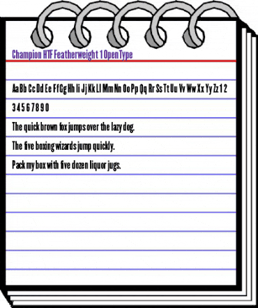 Champion HTF-Featherweight animated font preview Champion HTF-Featherweight animated font preview